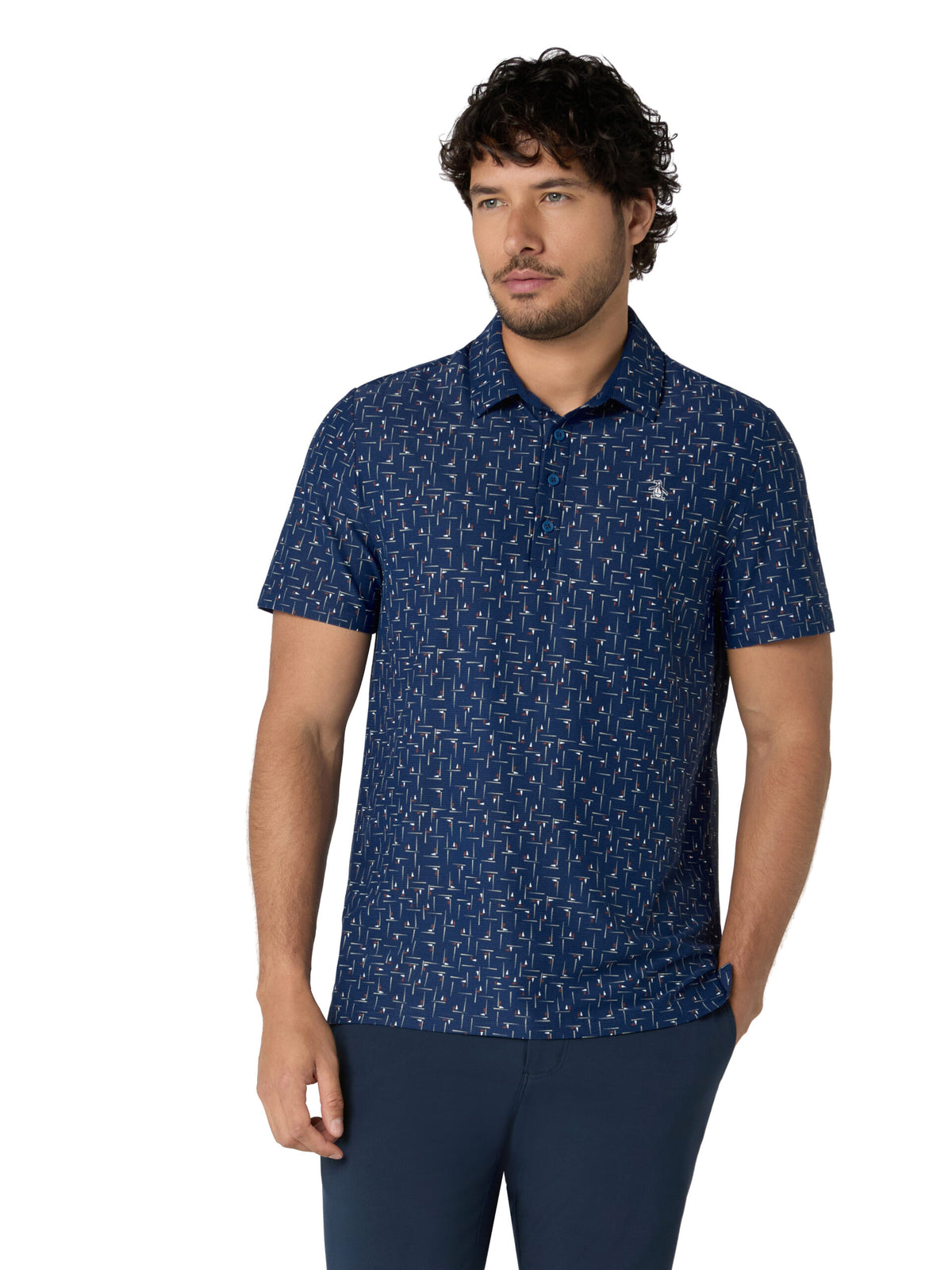 Original Penguin Golf printed Flag Polo Herren
