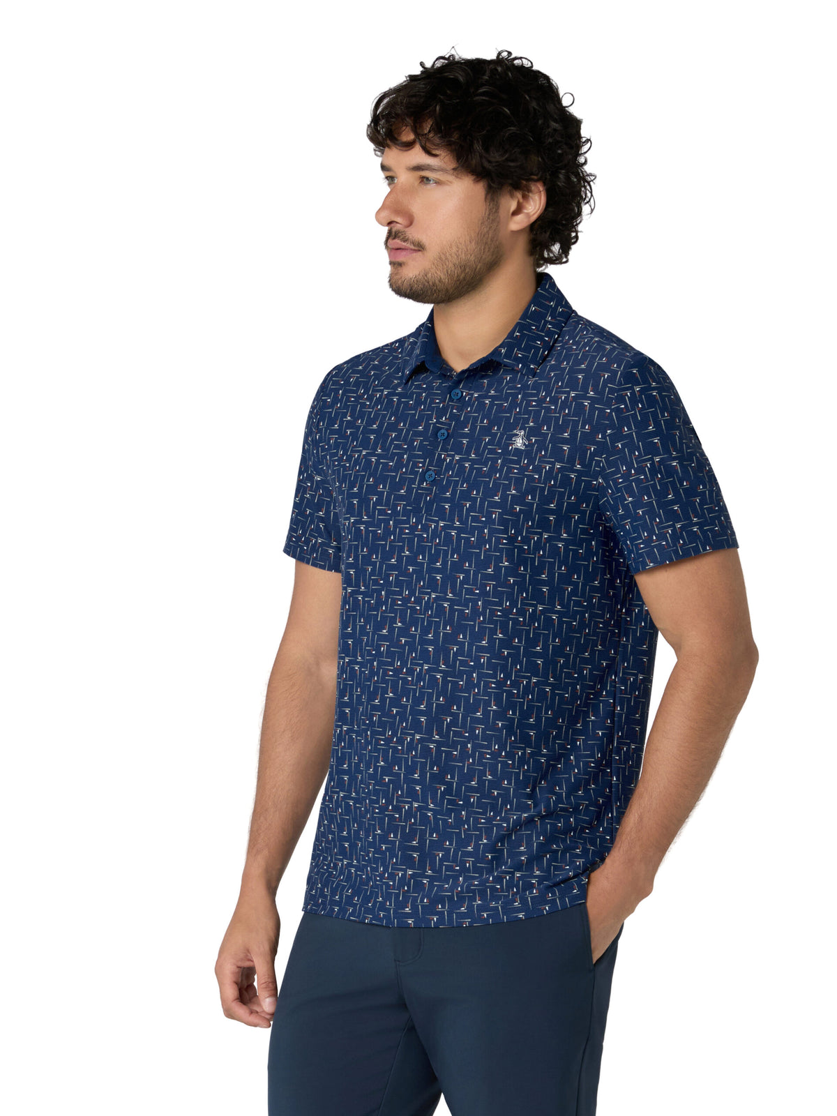 Original Penguin Golf printed Flag Polo Herren