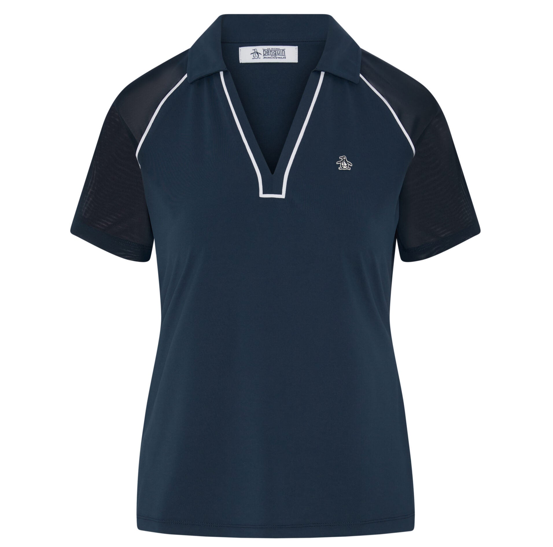 Original Penguin V-Neck Mesh Block Golf Polo Damen