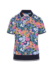 Original Penguin Golf Sketch Floral Polo Ladies L navy