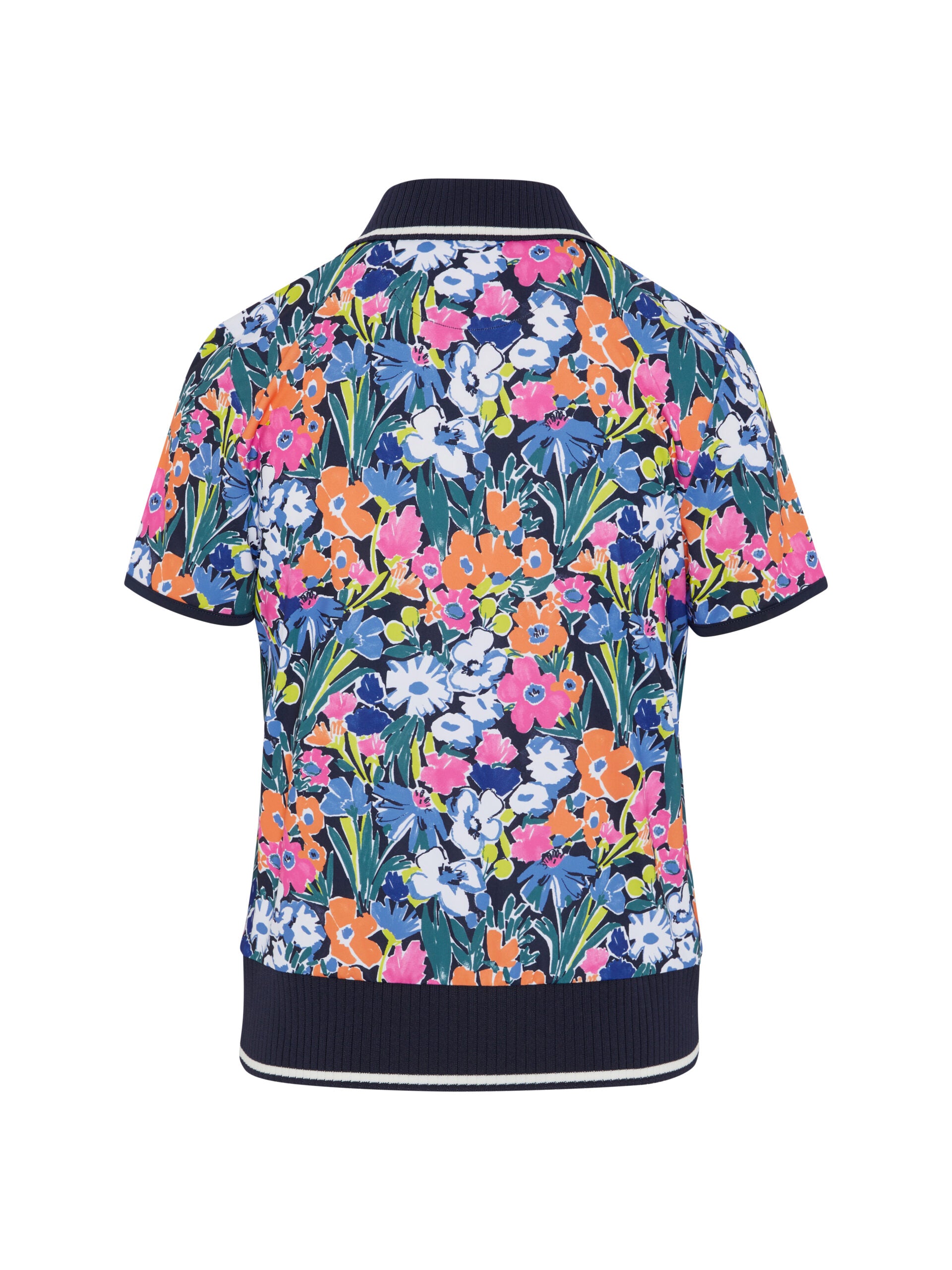 Original Penguin Golf Sketch Floral Polo Ladies L navy