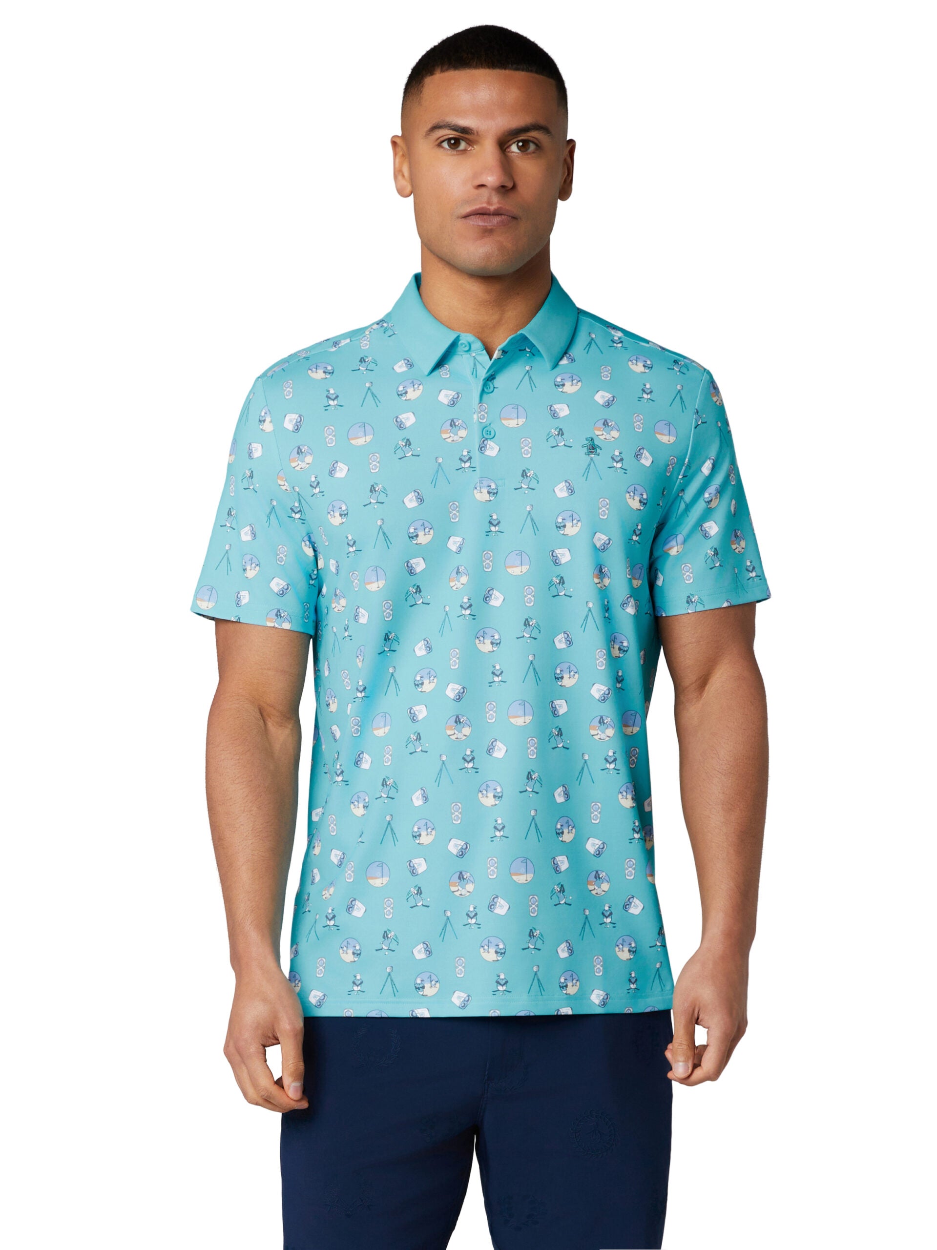 Original Penguin Golf Rangefinder Polo Men's L Green