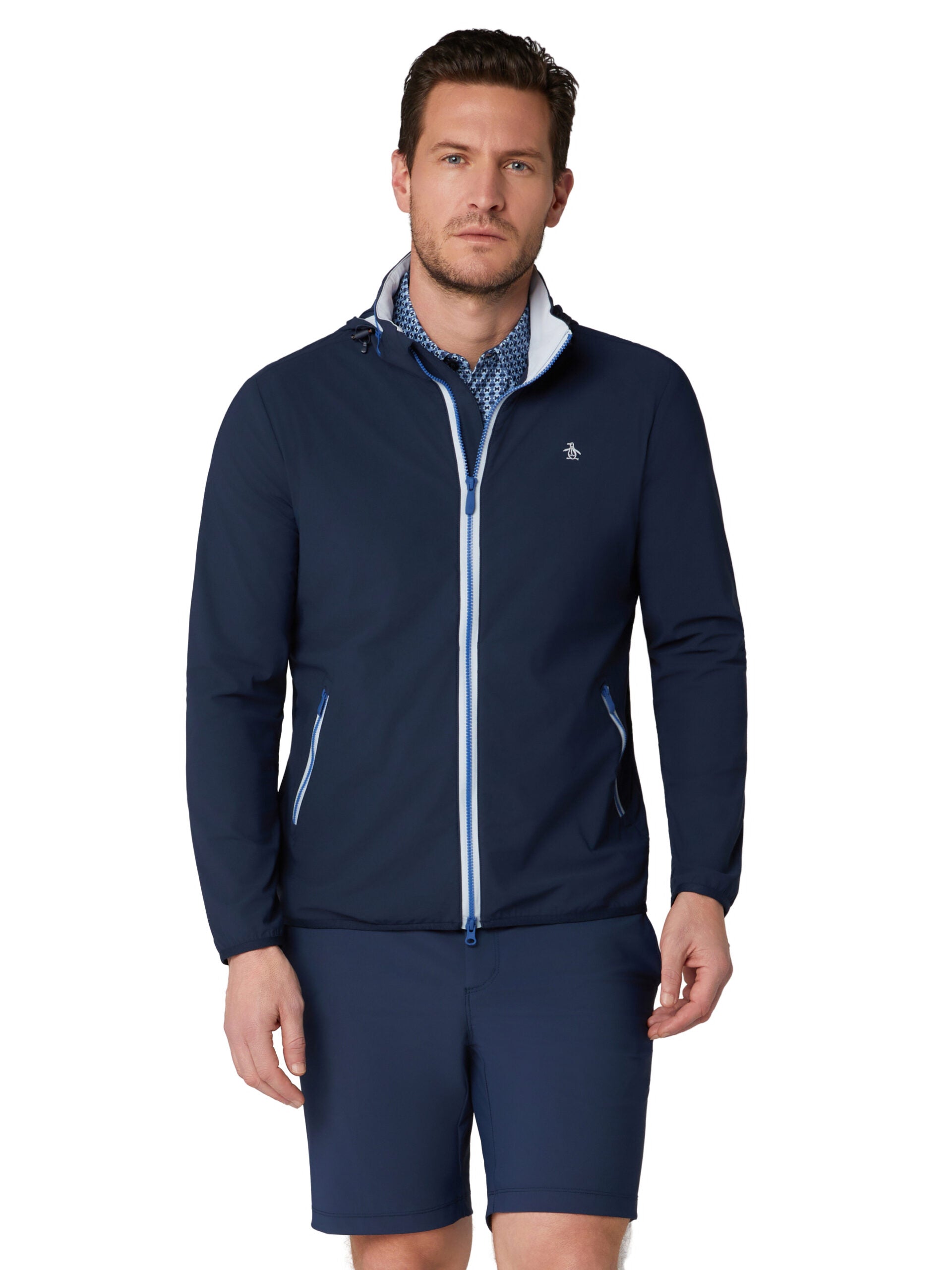 Original Penguin Golf Full-Zip Legacy Windbreaker Men's L Navy