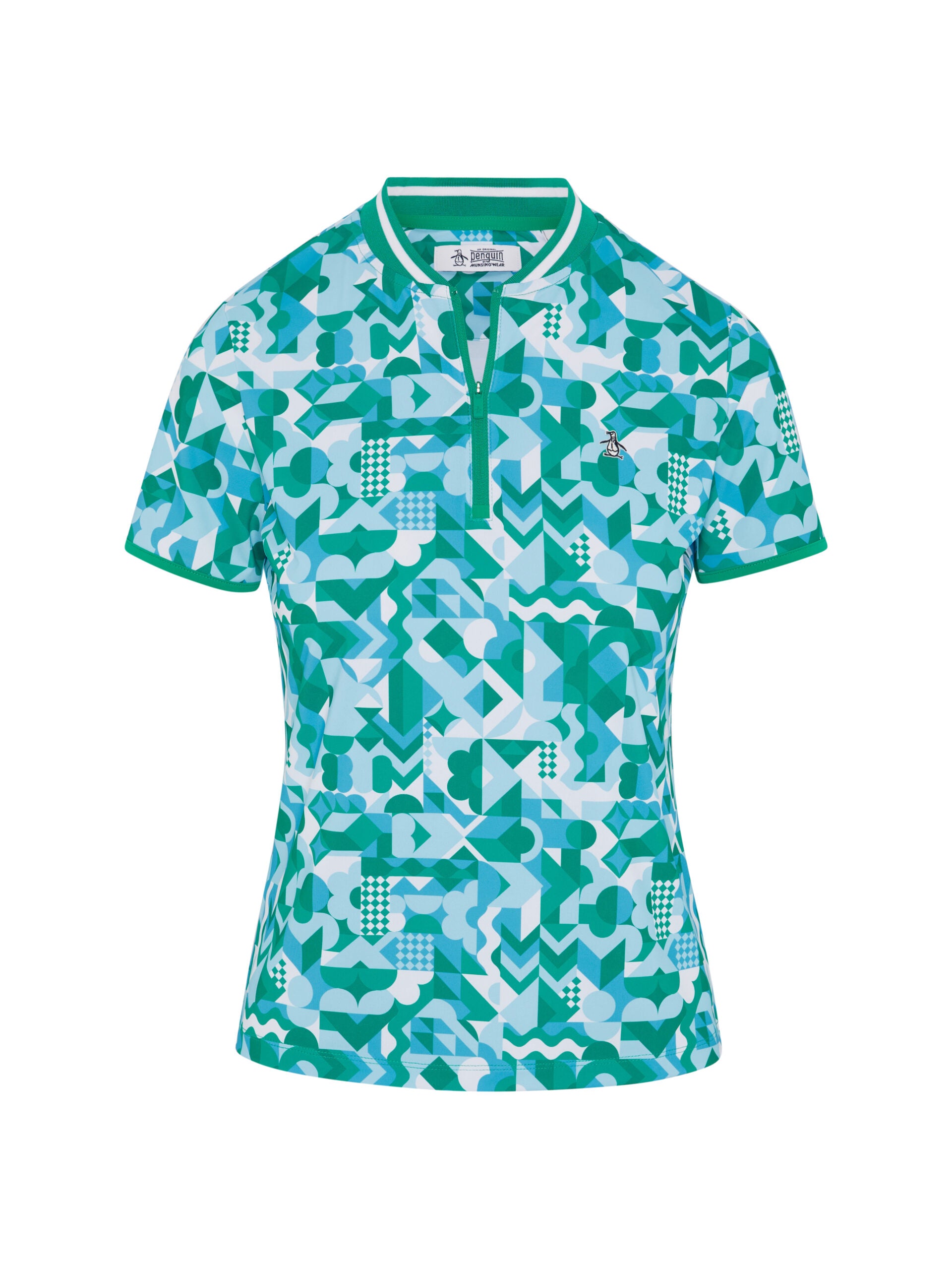 Original Penguin Golf Spliced GEO Polo Women L green