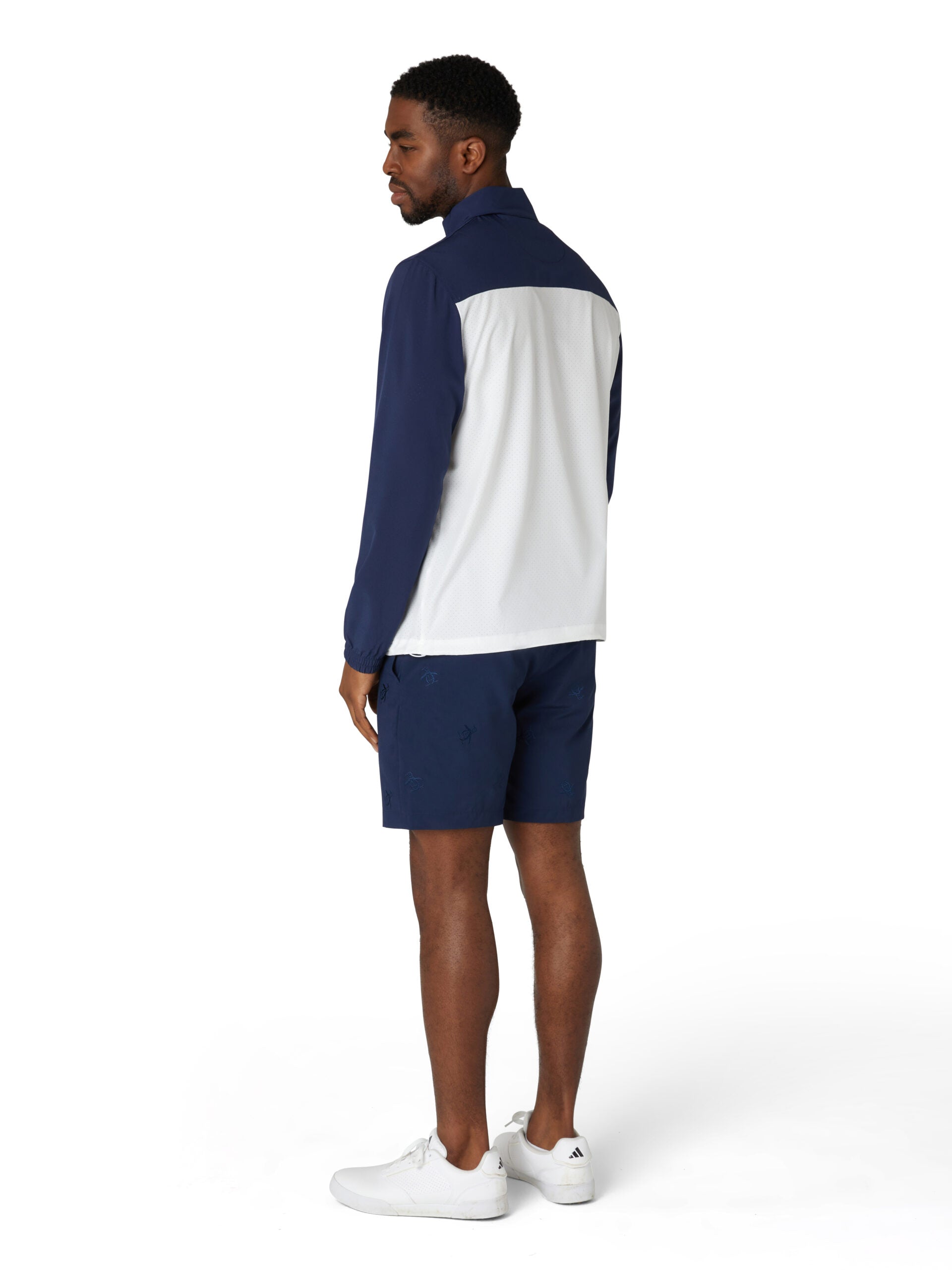 Original Penguin Lightweight 1/4 Zip Color Block Golf Windbreaker Men's