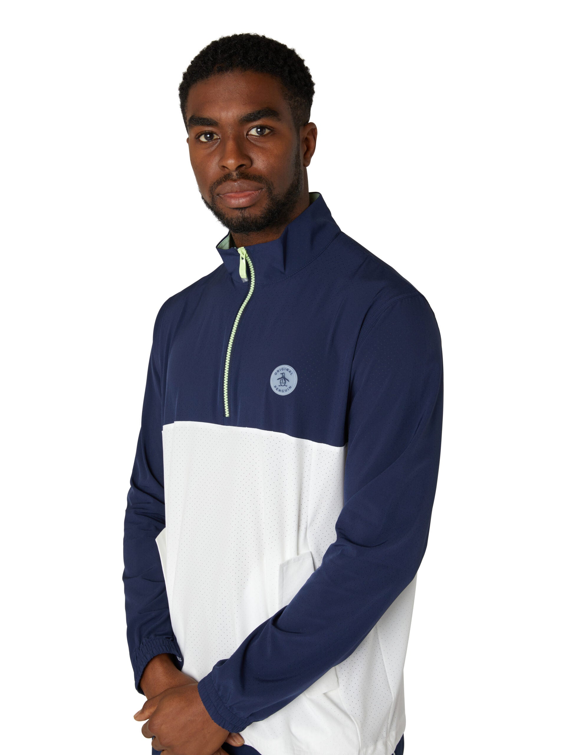 Original Penguin Lightweight 1/4 Zip Color Block Golf Windbreaker Men's