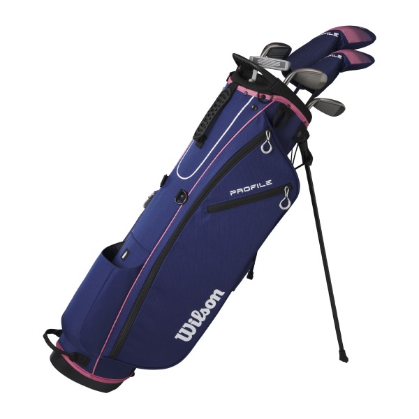 Wilson Staff Profile Halbsatz Damen Graphit Holz5,Hybrid5,Eisen7,9,SW,Putter,Standbag Lady Flex Rechtshänder Standard