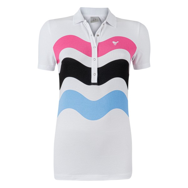 Girls Golf Up & Down Polo Damen L weiß/pink