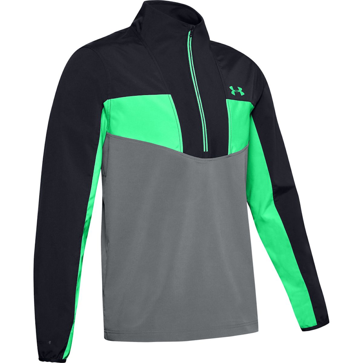 Under Armour Windstrike 1 2 Zip Pullover Herren Schwarz Grun Grau Sport 1a