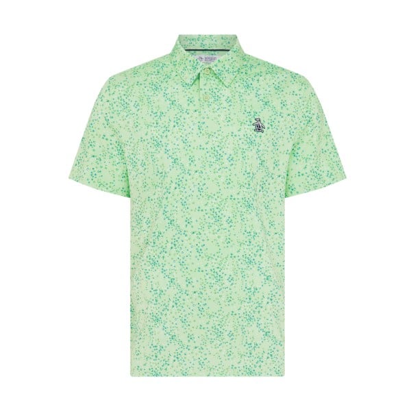 Original Penguin Golf SS ALL OVER MICRO PRINT Polo Herren L grün/grau