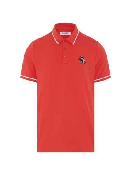 Original Penguin HERITAGE PIPED Polo Herren L rot