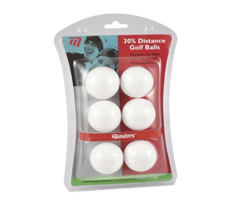 Masters 30% Distance Golf Balls pack of 6