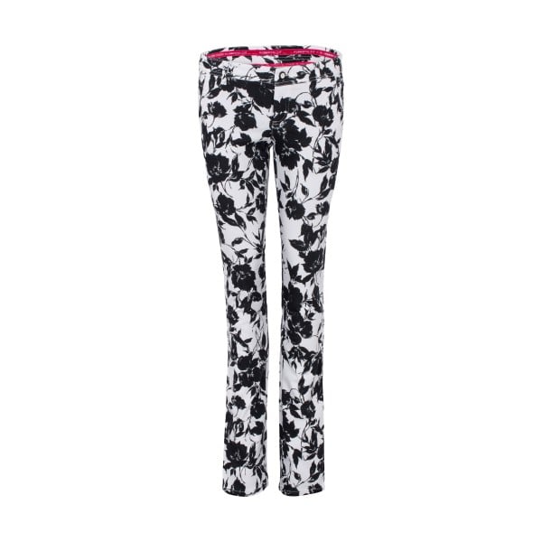 Alberto ALVA - WR Black & White Flowers Golfhose Damen 34 weiß/schwarz