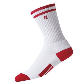 Footjoy ProDry Crew Socken Junior weiss-rot