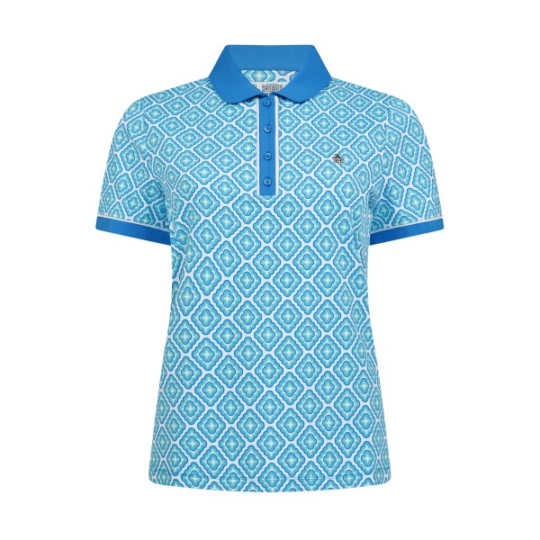 Original Penguin Golf CAP Sleeve Printed Polo Damen L blau