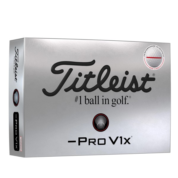 Titleist Pro V1x Left Dash Performance Alignment Golfbälle 12 Stk.